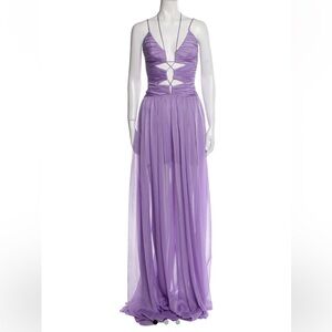 Rasario Purple Cutout chiffon gown